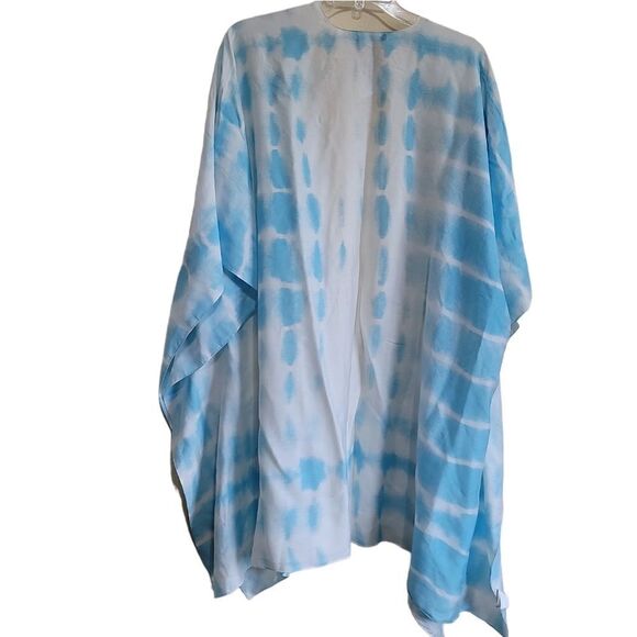 Southern Shirt  Blue and White Tie Dye Kimono  Sz One Size - Picture 3 of 9